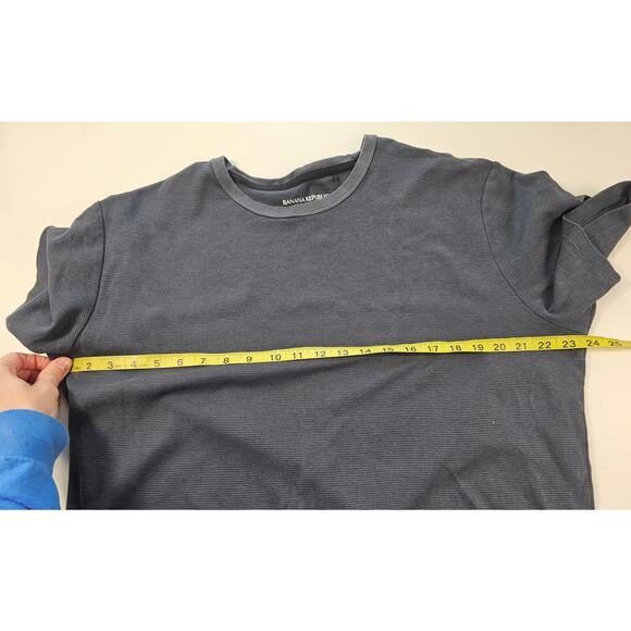 Banana republic size XXL luxe touch soft cotton striped grey short sleeve top - Picture 6 of 6